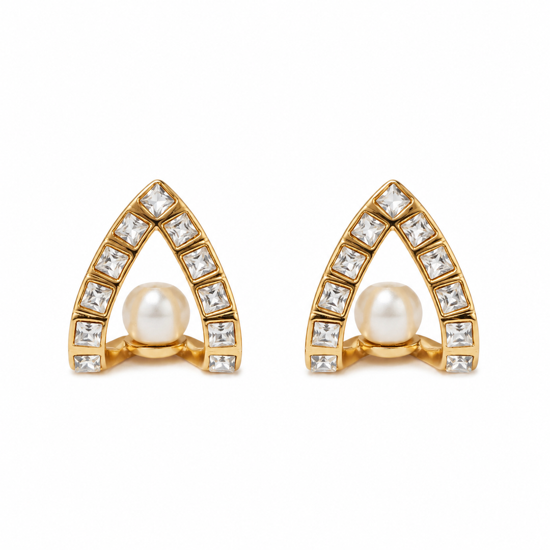 Curved Diamond Earrings
