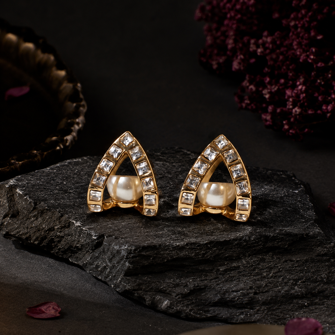 Curved Diamond Earrings