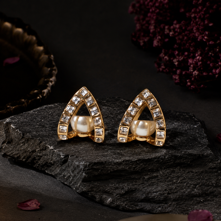 Curved Diamond Earrings