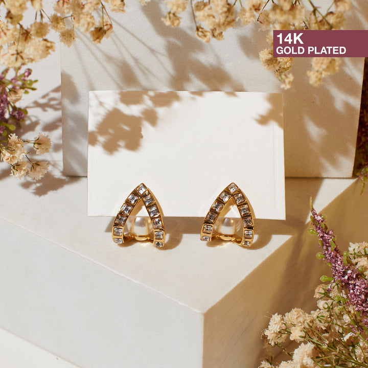 Curved Diamond Earrings