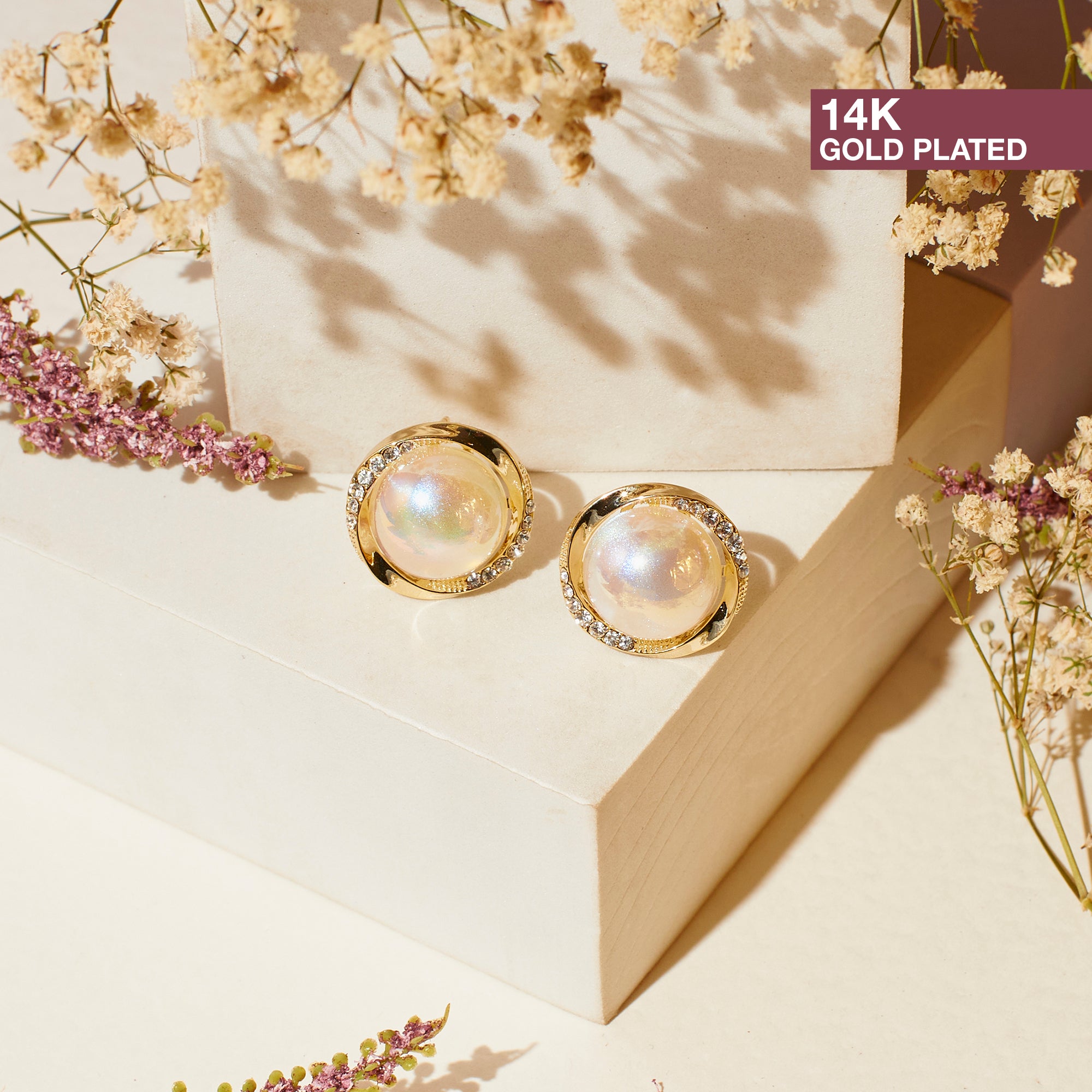 Fan-shaped Mother of Pearl Earrings | Rose Gold Drop Earrings with Sil –  Huge Tomato