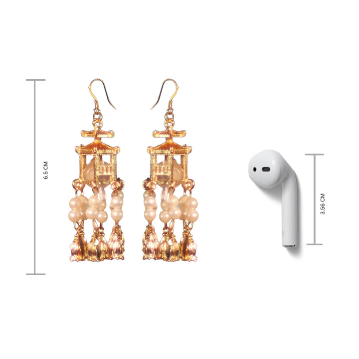 Traditional Lantern Pearl Tassel Earrings - Salty Accessories