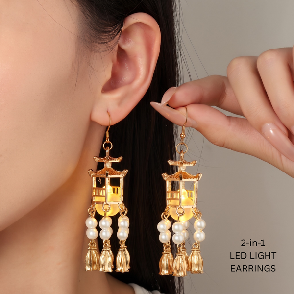 Traditional Lantern Pearl Tassel Earrings - In Demand · Ships 15th