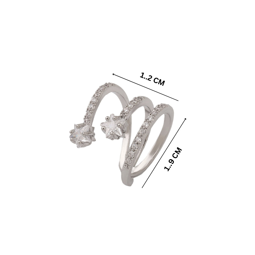 Chic Chaos Ear Cuff - Silver