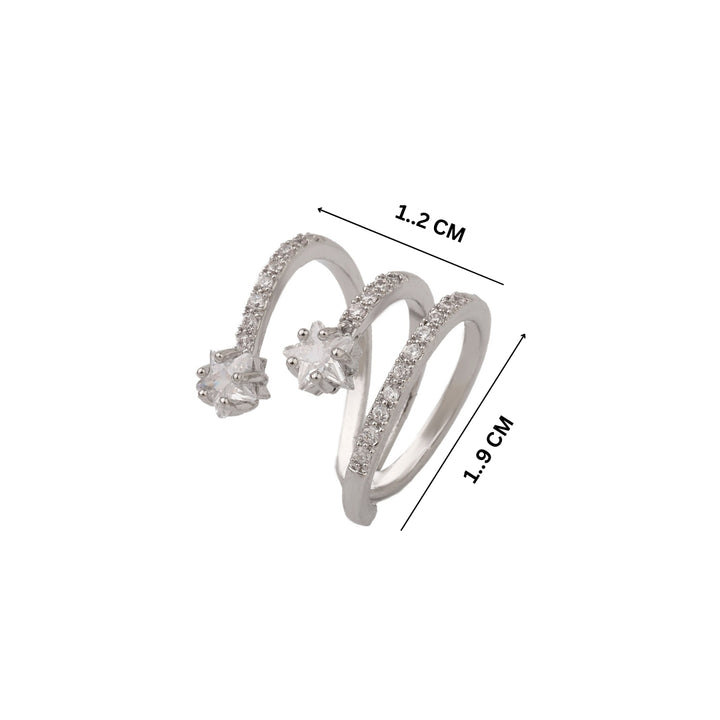 Chic Chaos Ear Cuff - Silver