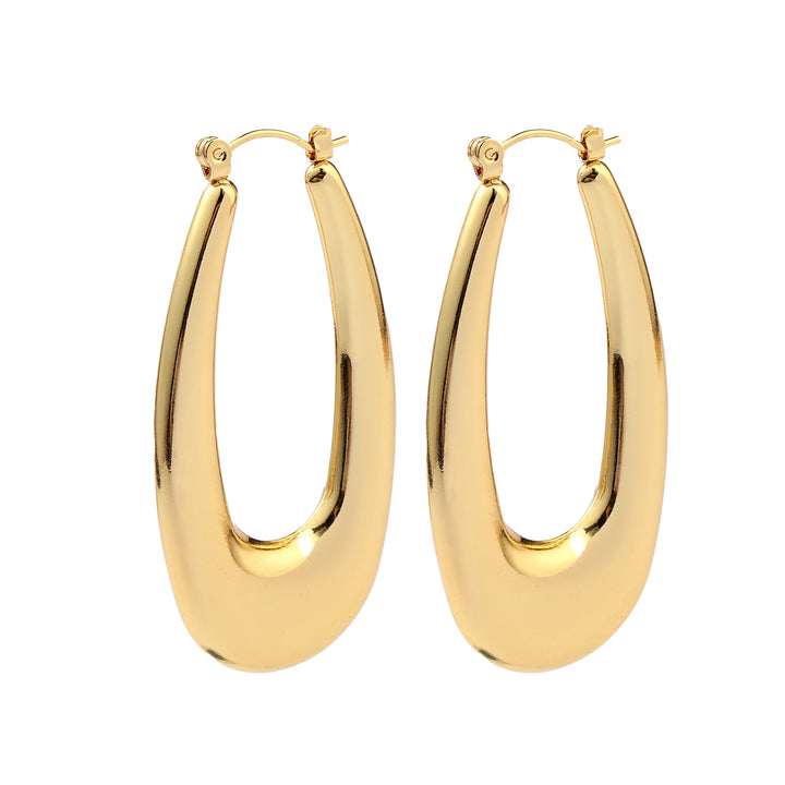 Extended Oval Gold Earring