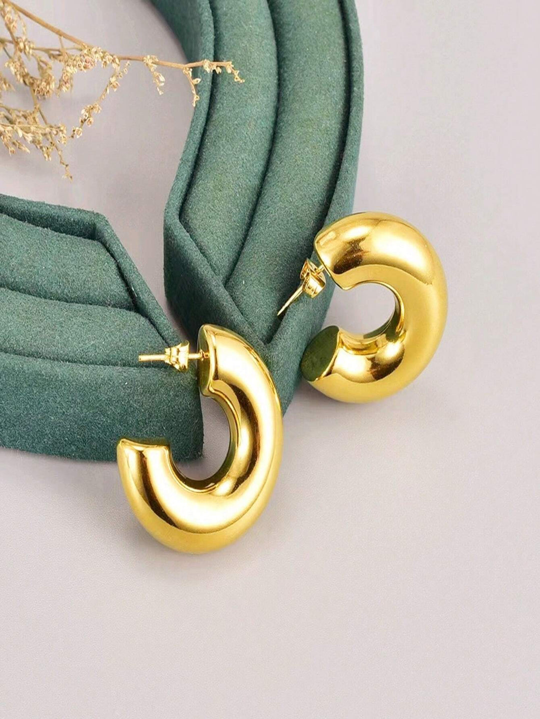 Roundy Gold Hoop Earring
