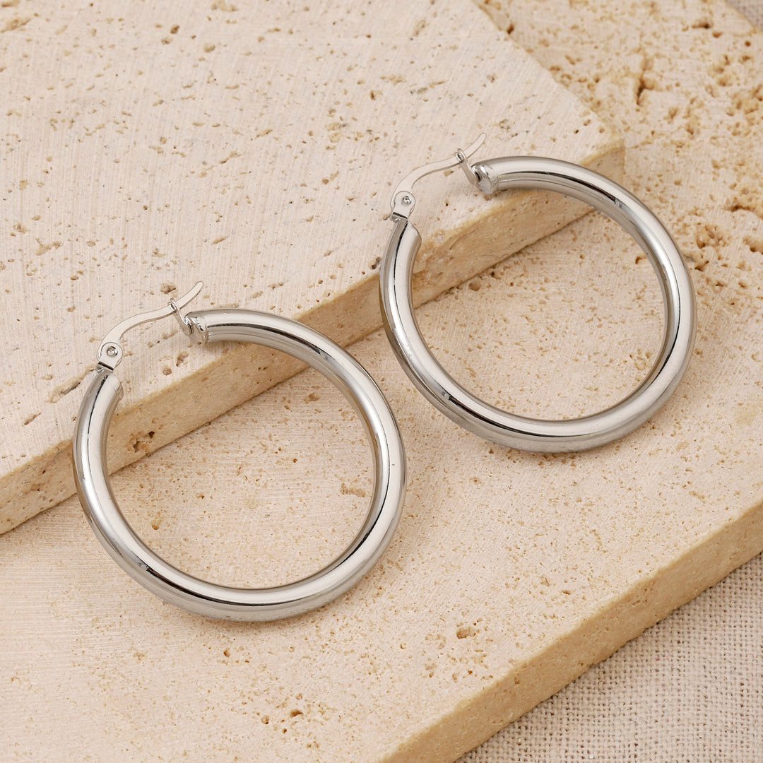 Sumptuous Silver Hoop Earring - Salty Accessories