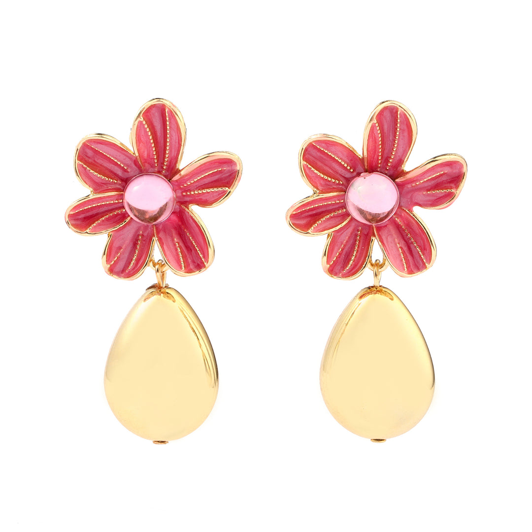 Palatial Floral Drop Gold Earring - Salty Accessories