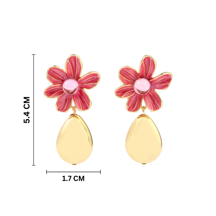 Palatial Floral Drop Gold Earring - Salty Accessories