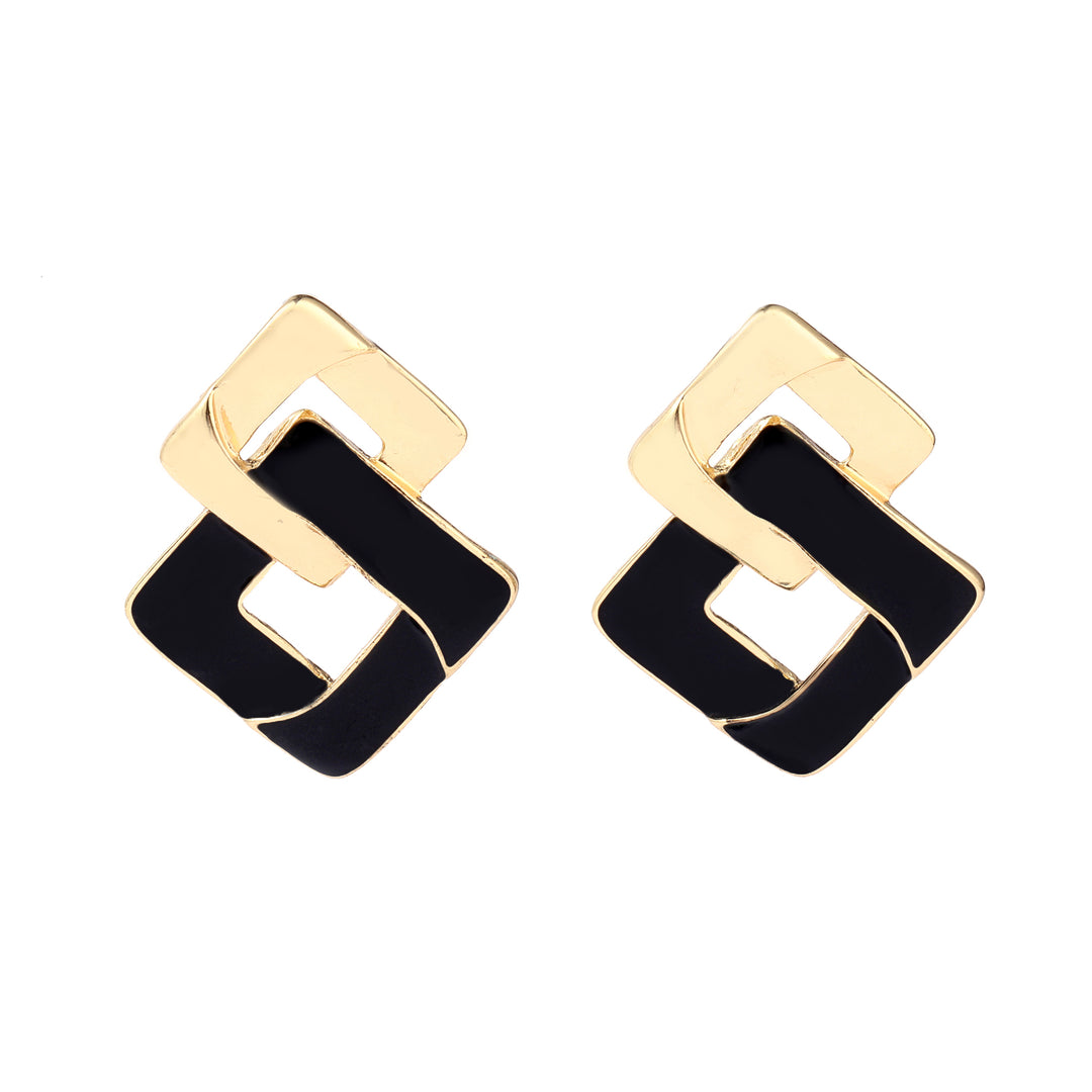 Ornate Enamel Luxury Gold Earring - Salty Accessories