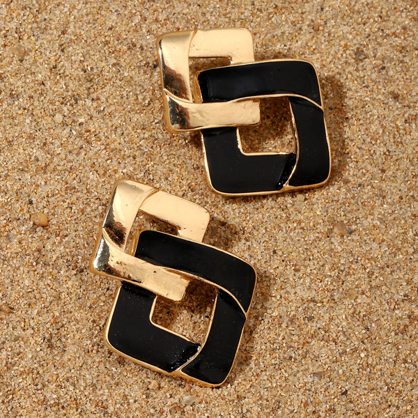 Ornate Enamel Luxury Gold Earring