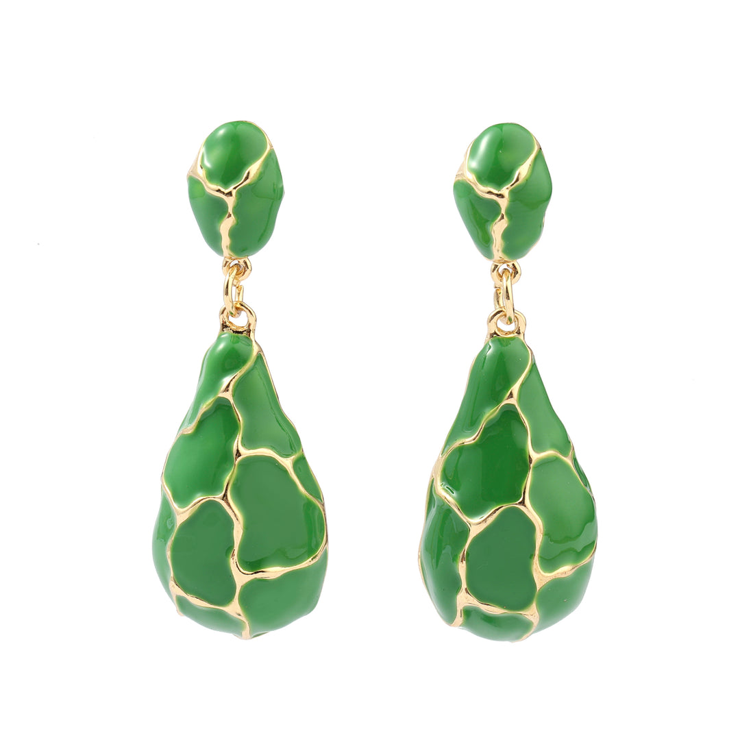 Earthy Enamel Luxury Gold Earring - Salty Accessories