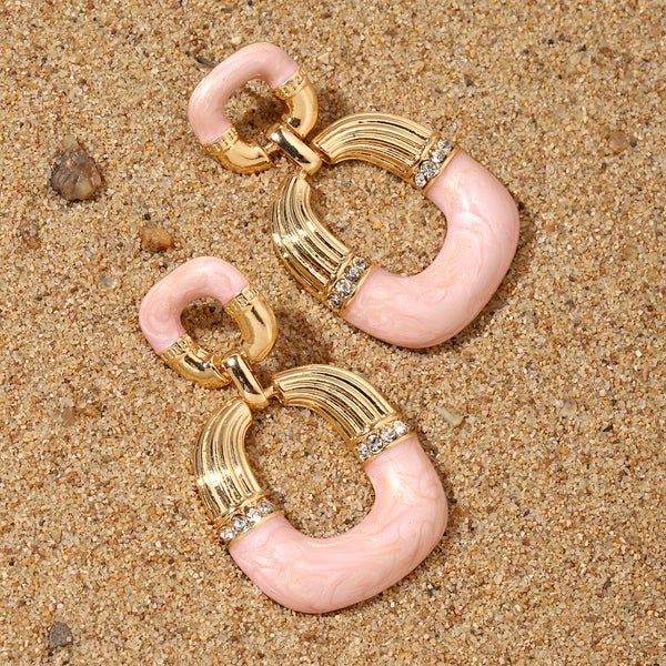 Mauve Luxury Gold Earring