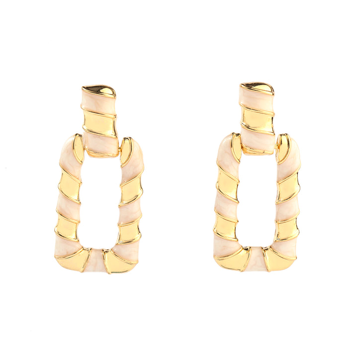 Gleaming White Luxury Gold Earring