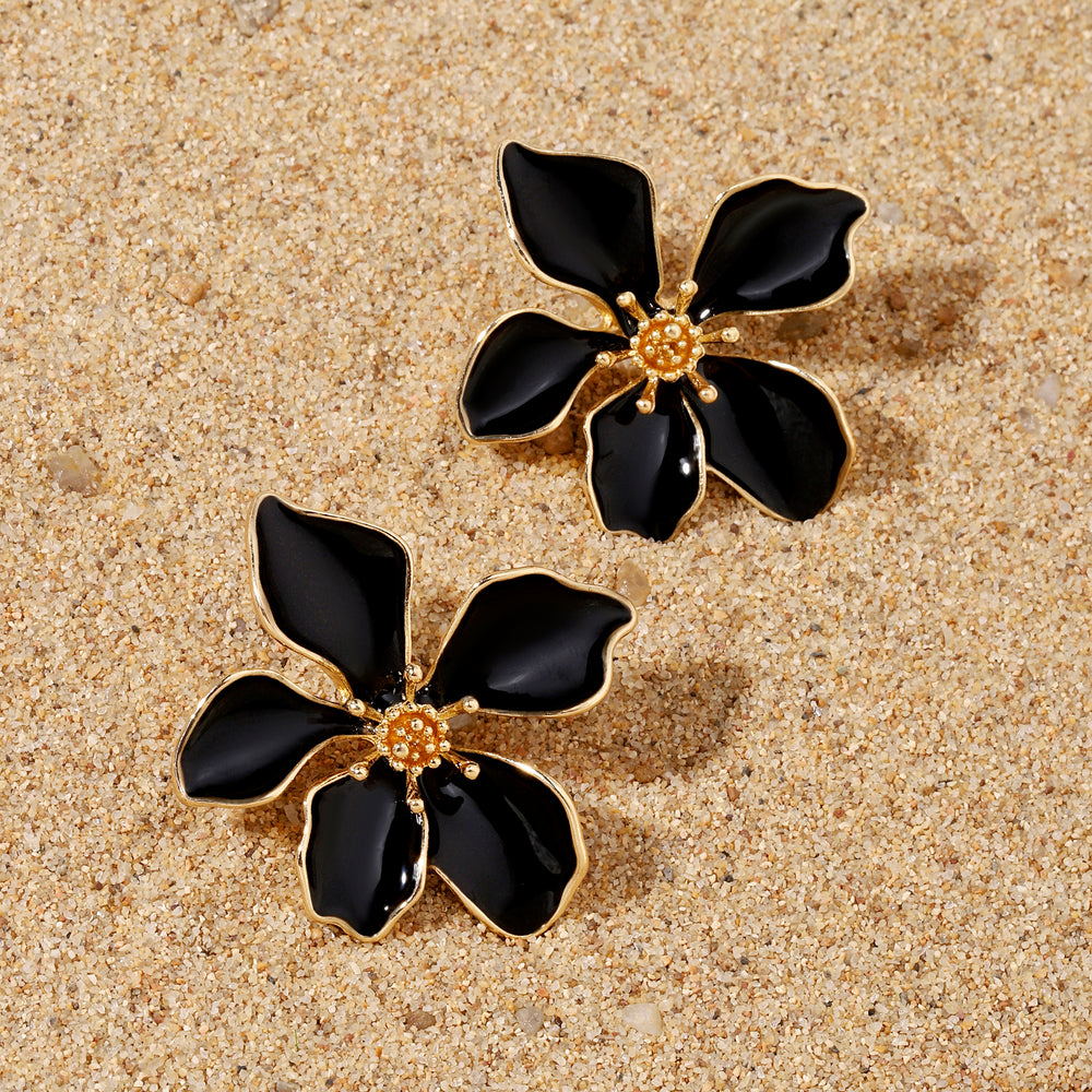 Colossal Black Luxury Gold Earring - Salty Accessories