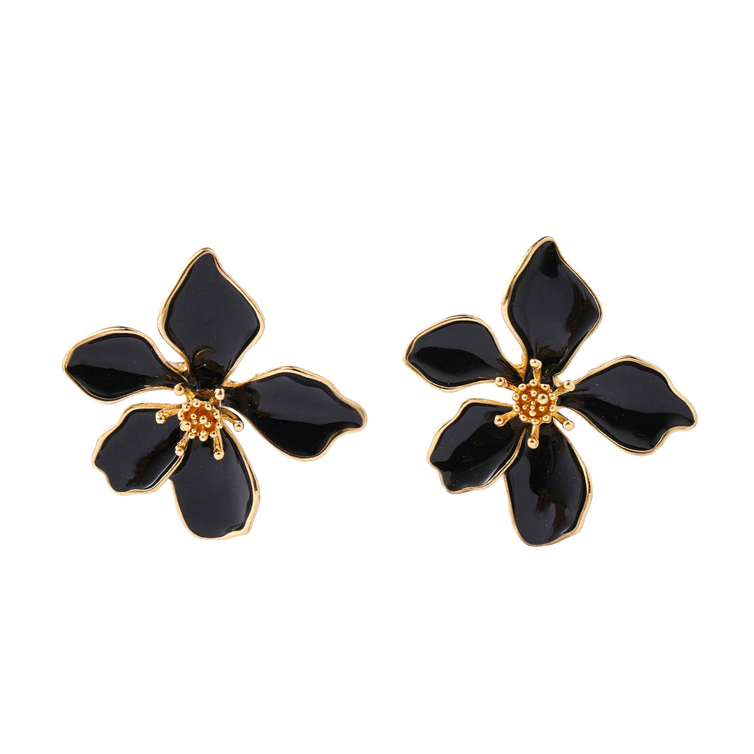 Colossal Black Luxury Gold Earring