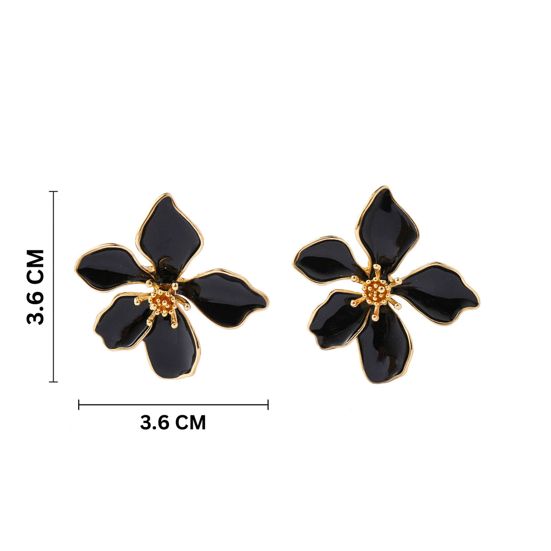 Colossal Black Luxury Gold Earring - Salty Accessories