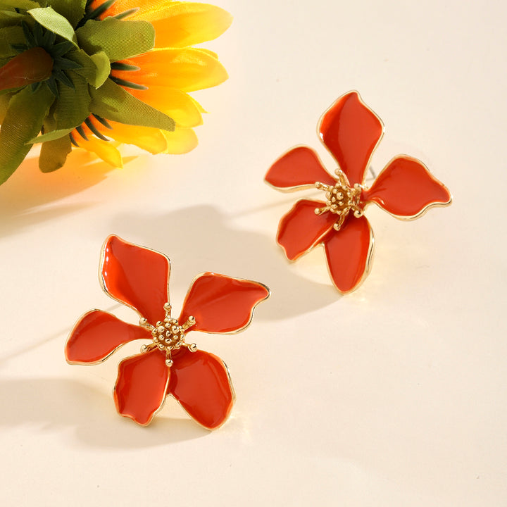 Colossal Orange Luxury Gold Earring - Salty Accessories