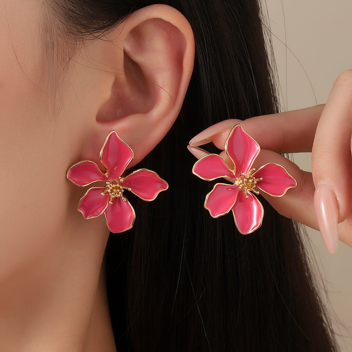 Colossal Pink Luxury Gold Earring - Salty Accessories