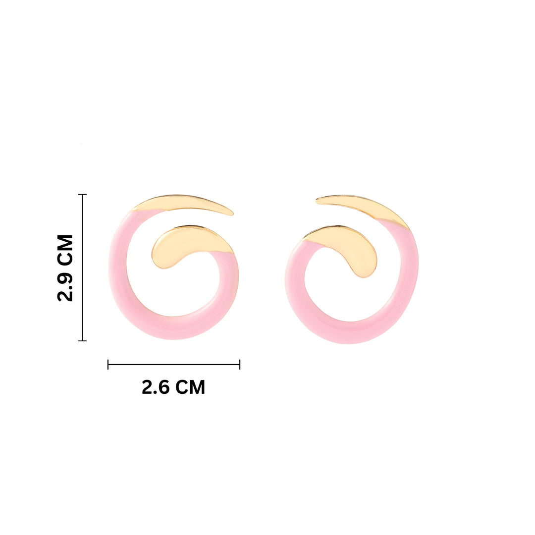 Pink Spiral Luxury Gold Earring