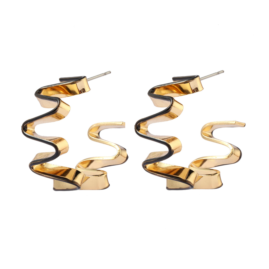 Playful Black Luxury Gold Earring