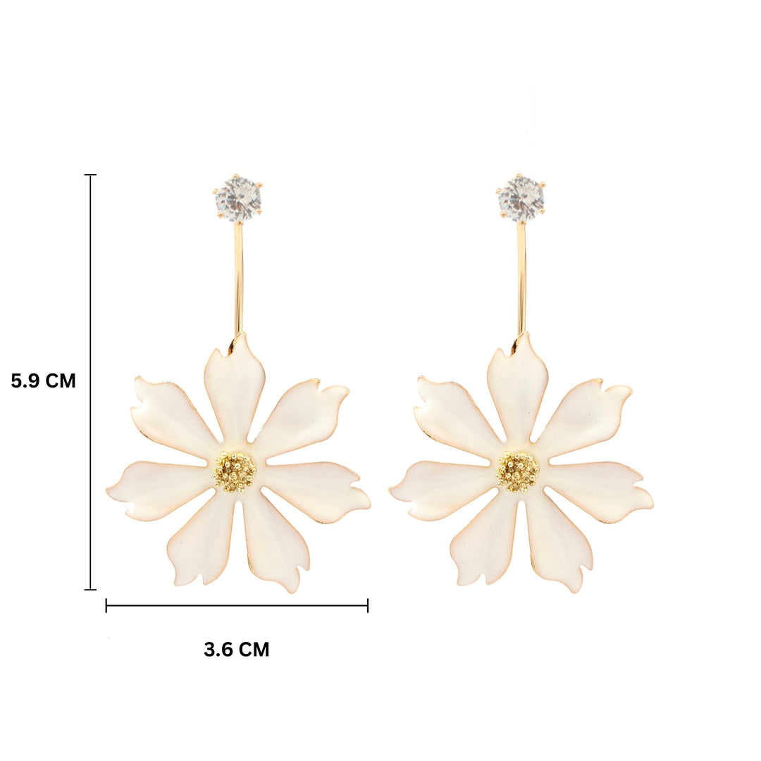 White Spring Luxury Gold Earring