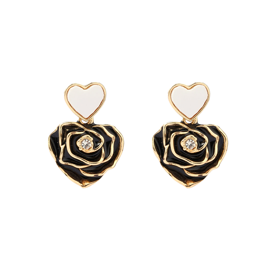 Blacky Heart Luxury Gold Earring - Salty Accessories