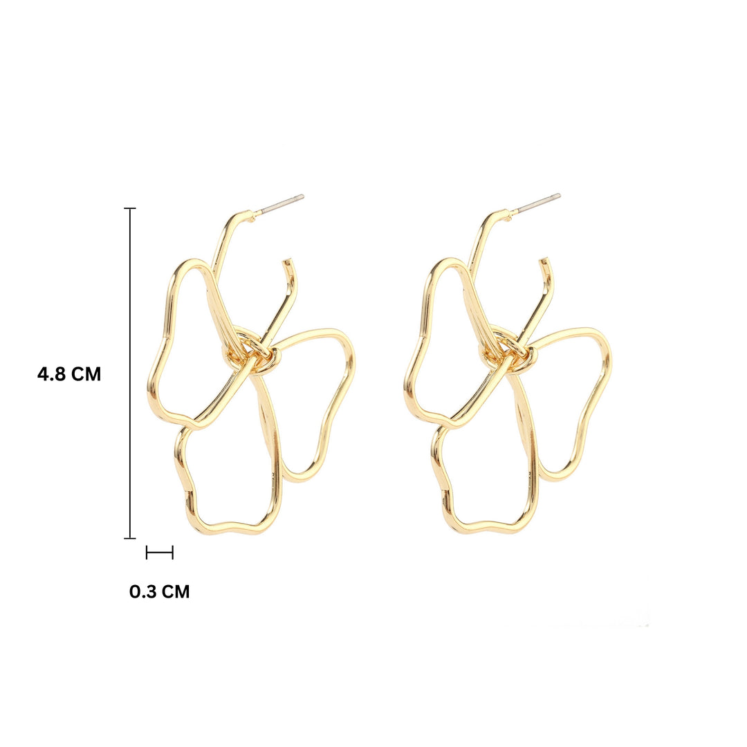 Flowers Floral Luxury Gold Earring2 - Salty Accessories