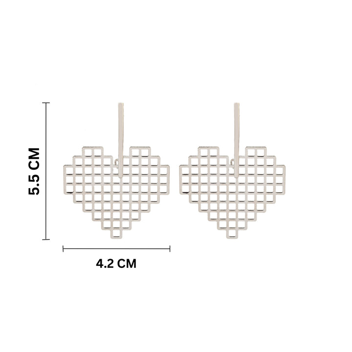 Check Heart Luxury Silver Earring