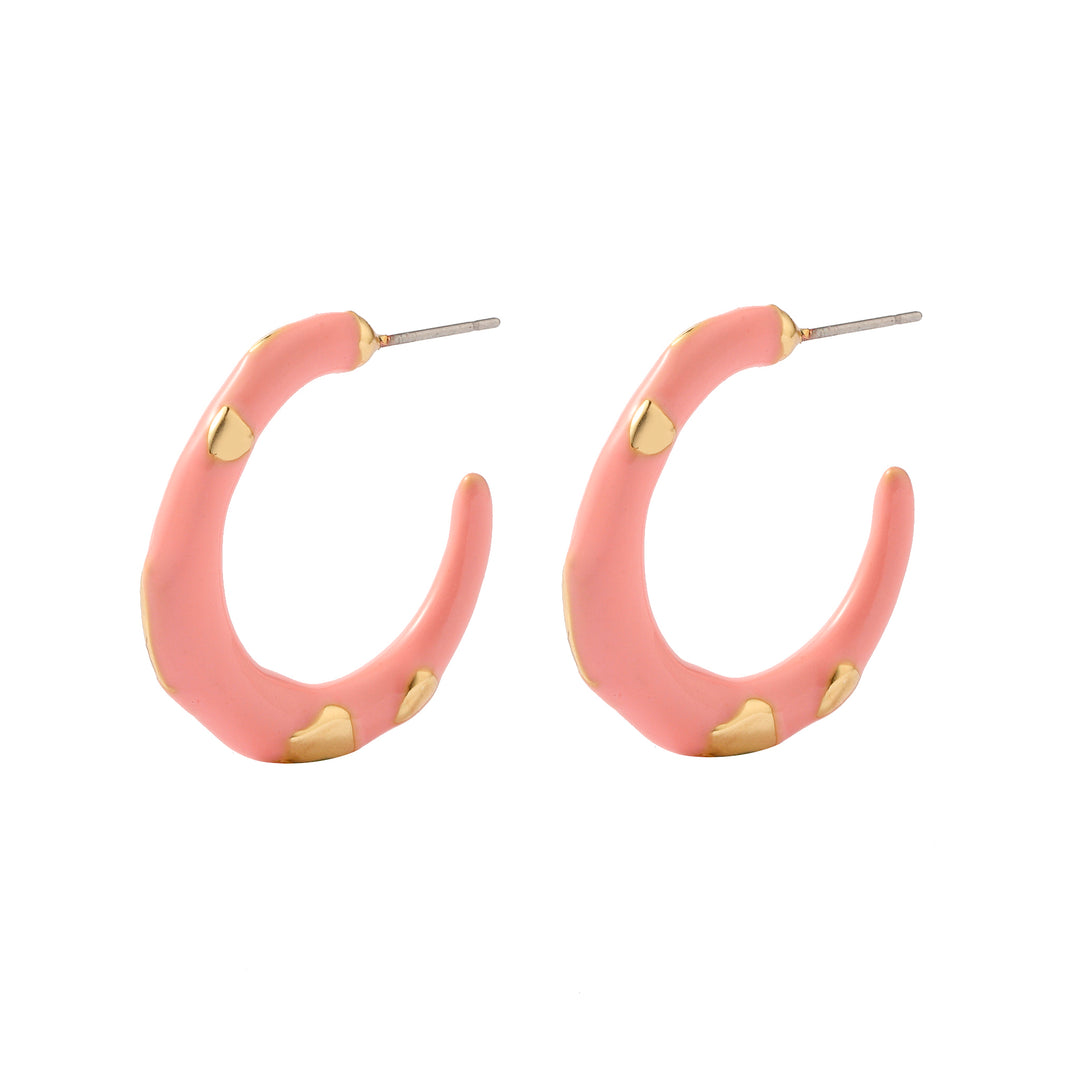 Peachy Rapt Gold Hoop Earring