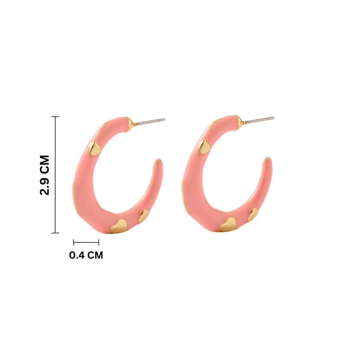 Peachy Rapt Gold Hoop Earring