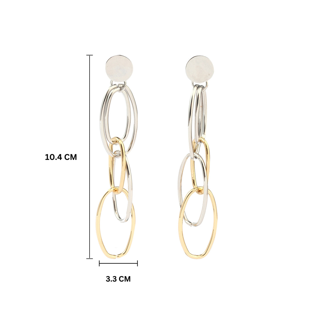 Jovial Long Gold Silver Earring - Salty Accessories