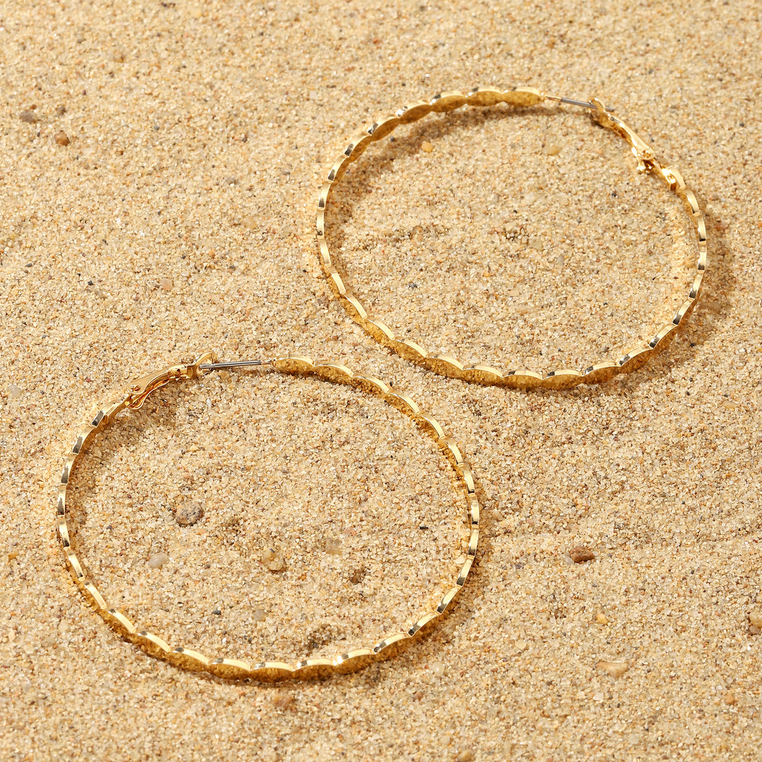 Bucolic Big Gold Hoop Earring