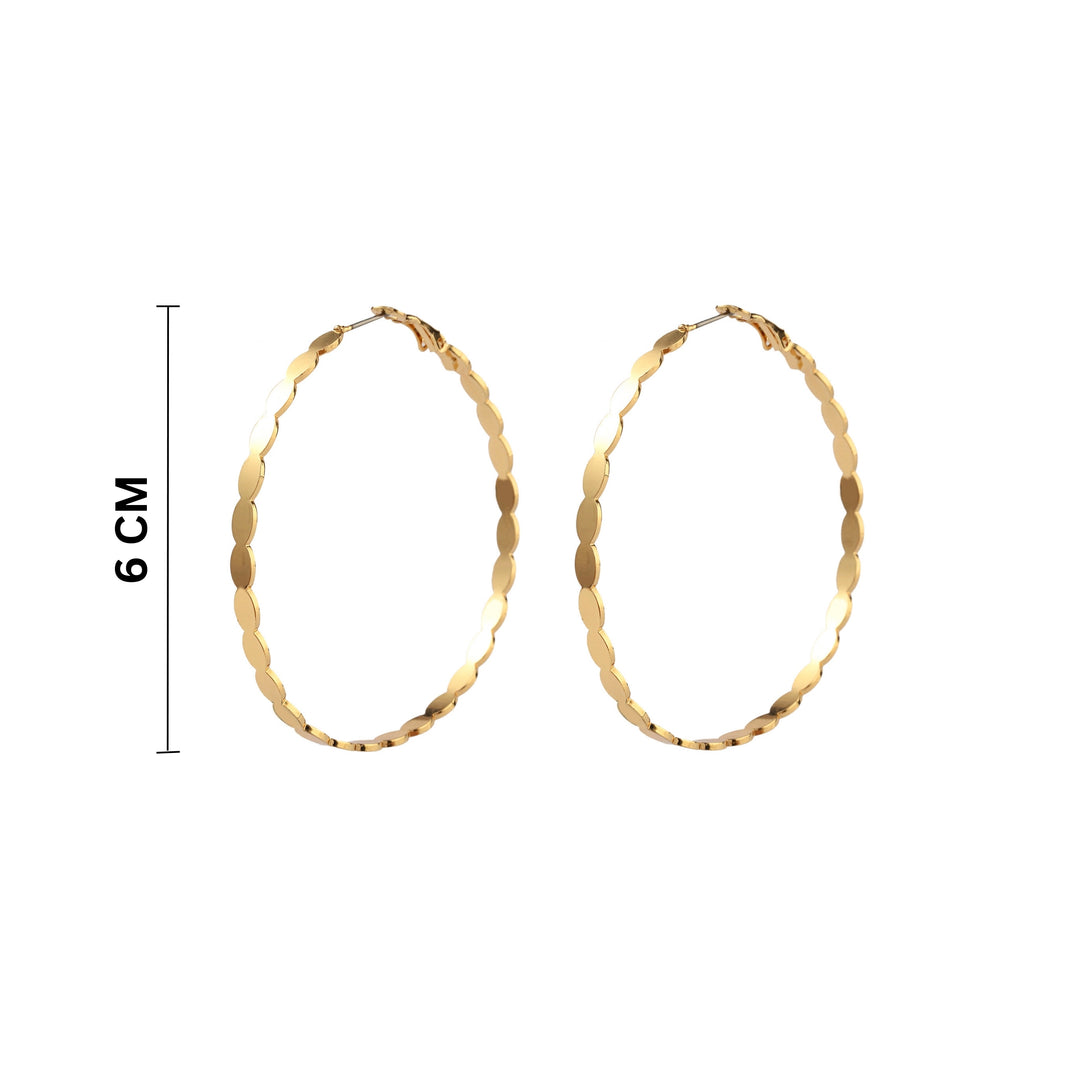 Bucolic Big Gold Hoop Earring