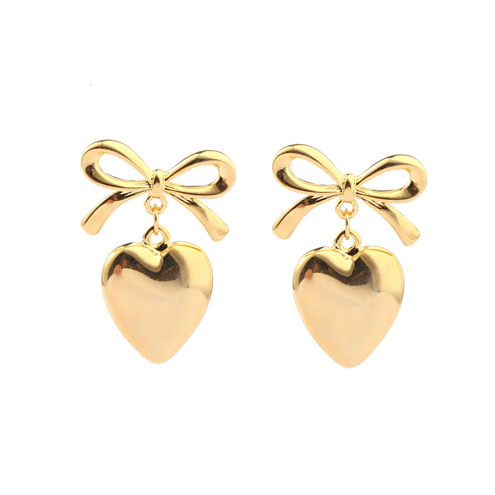 Tactile Heart Gold Earring - Salty Accessories