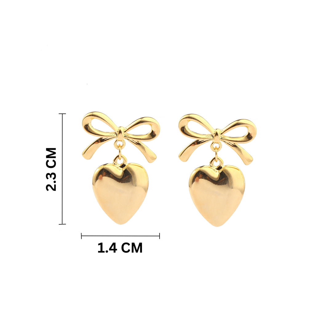 Tactile Heart Gold Earring