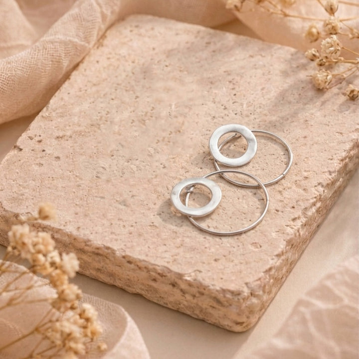 Veracity Round Silver Earring