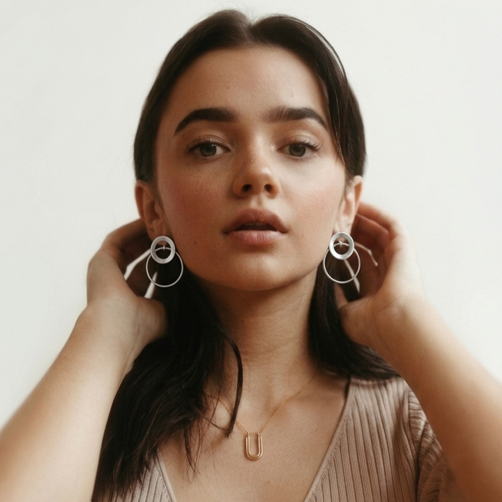 Veracity Round Silver Earring