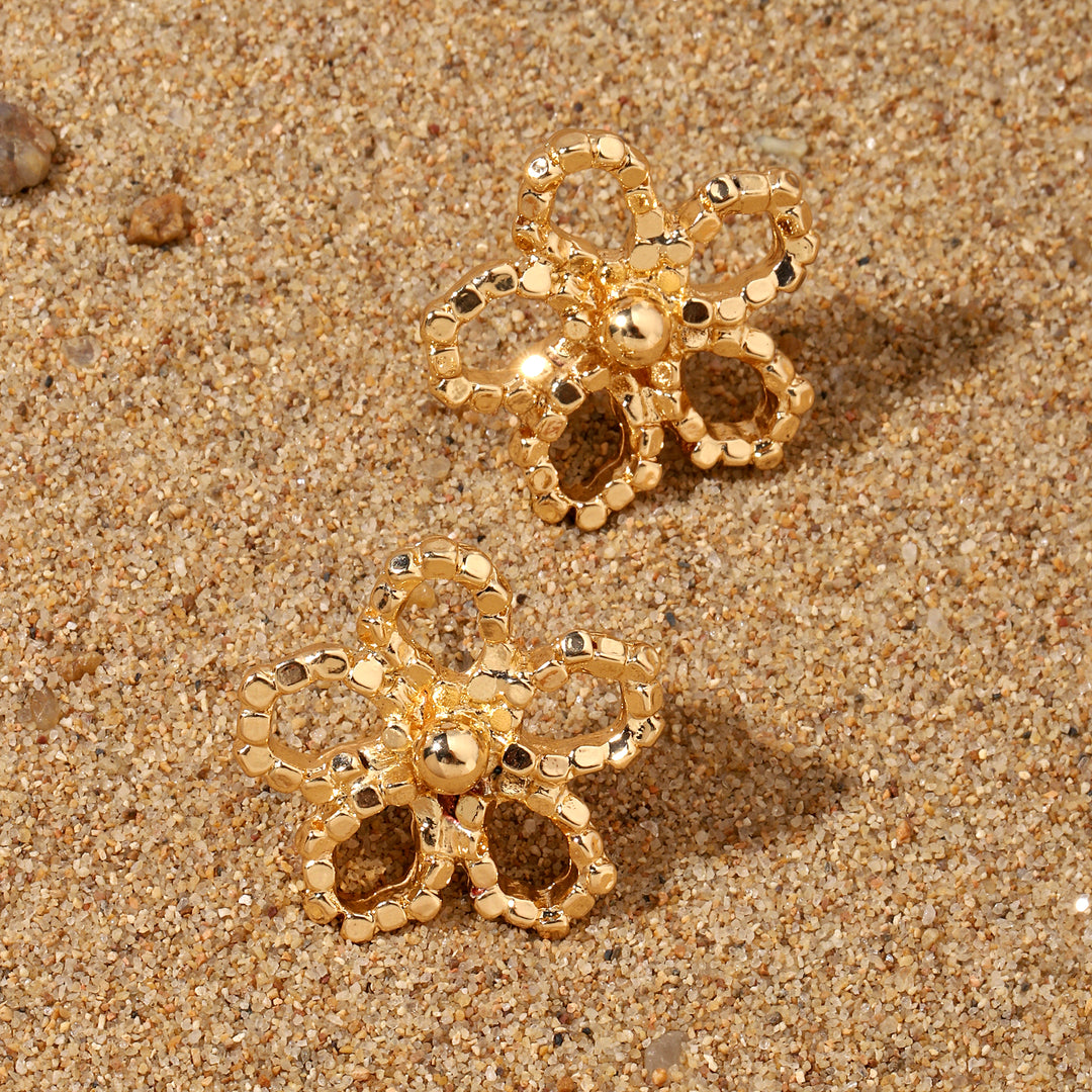 Amiable Floral Gold Earring