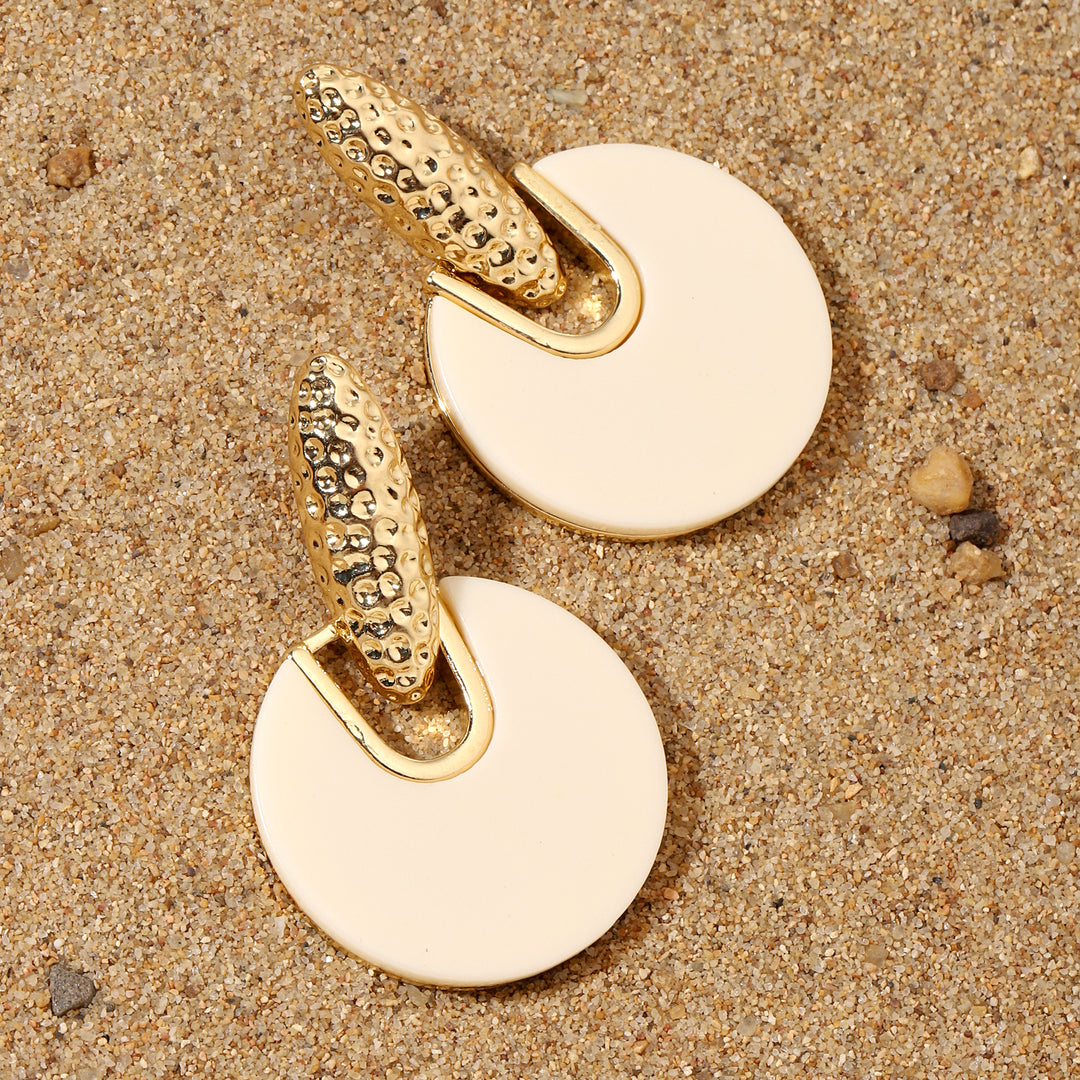 Nirvana White And Gold Earring - Salty Accessories