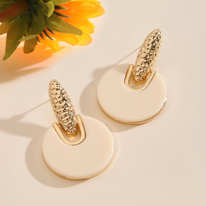 Nirvana White And Gold Earring - Salty Accessories