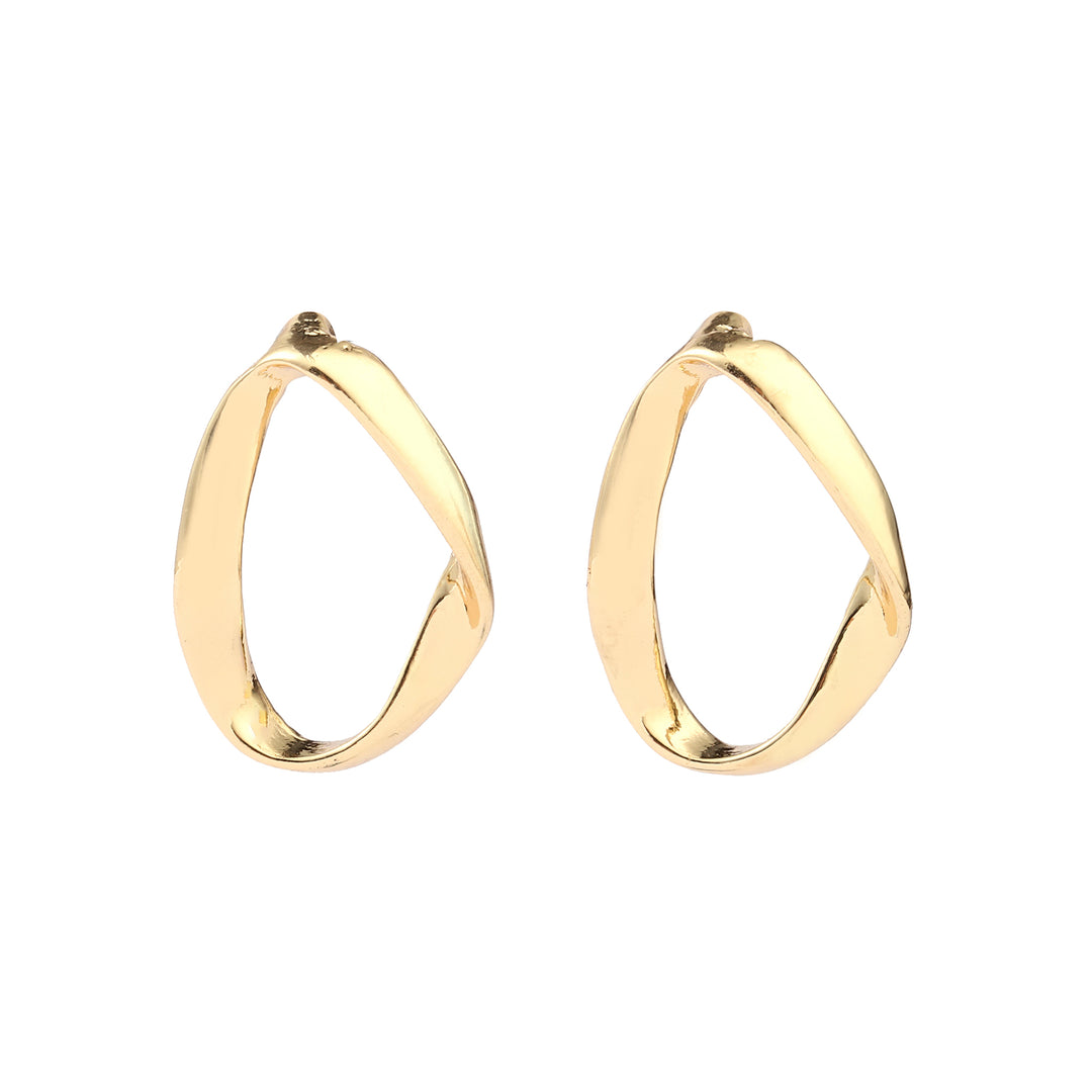 Inlay Oval Gold Earring - Salty Accessories