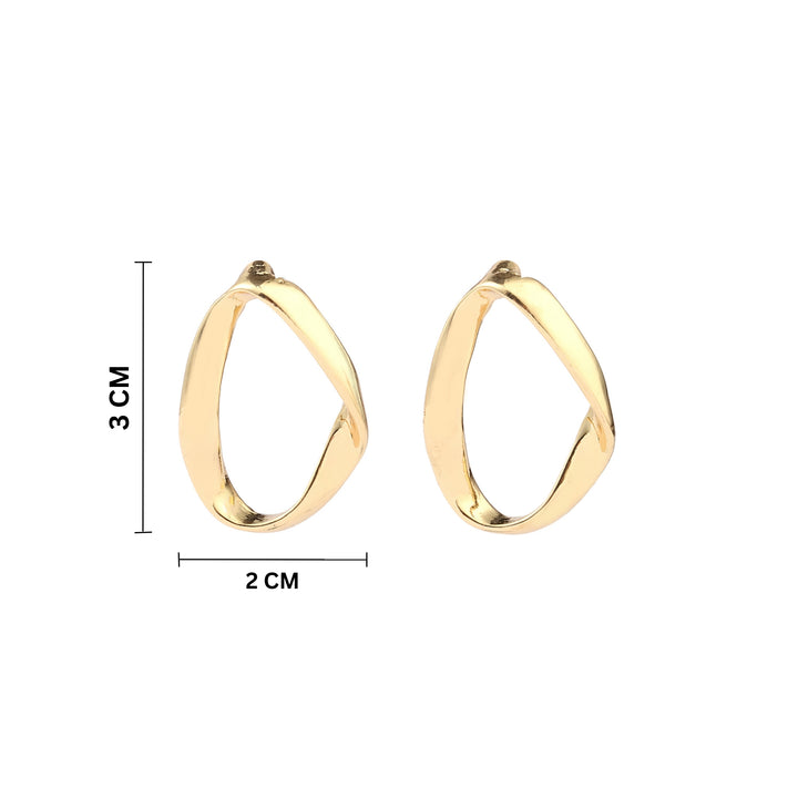 Inlay Oval Gold Earring