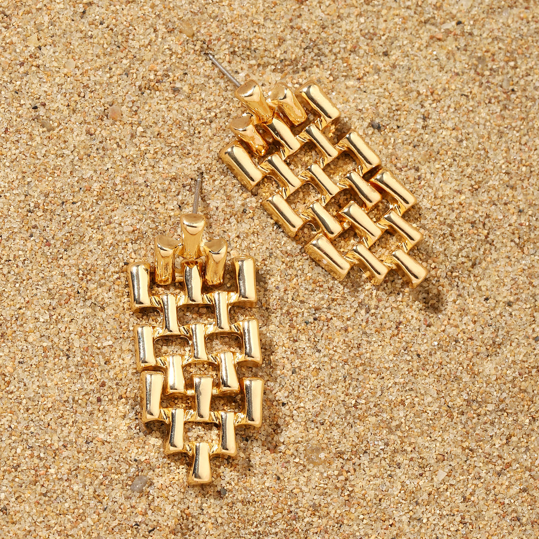 Patterned Luxury Gold Earring - Salty Accessories