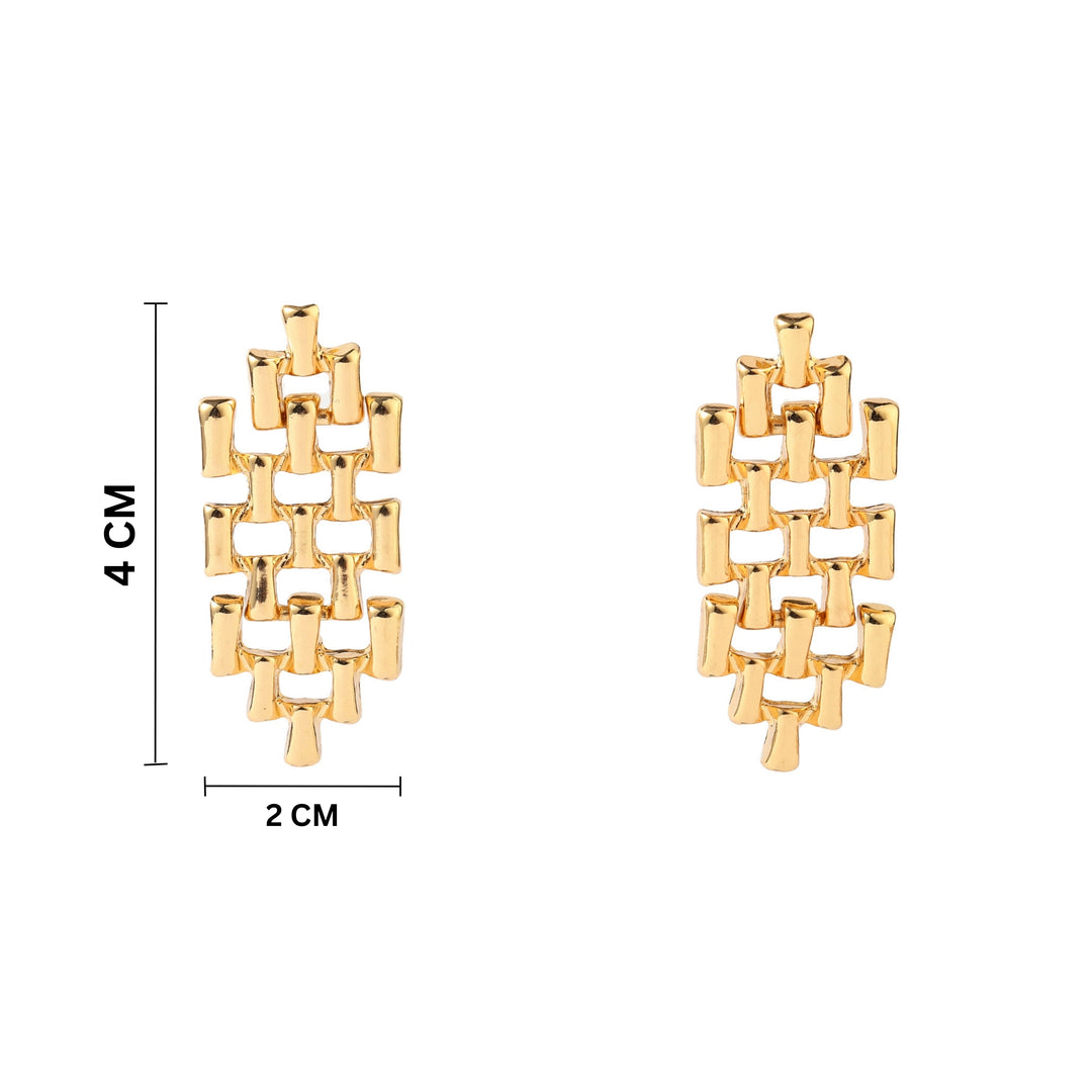 Patterned Luxury Gold Earring