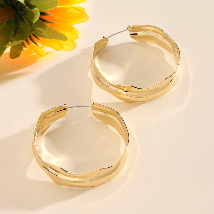 Craggy Big Gold Hoop Earring - Salty Accessories