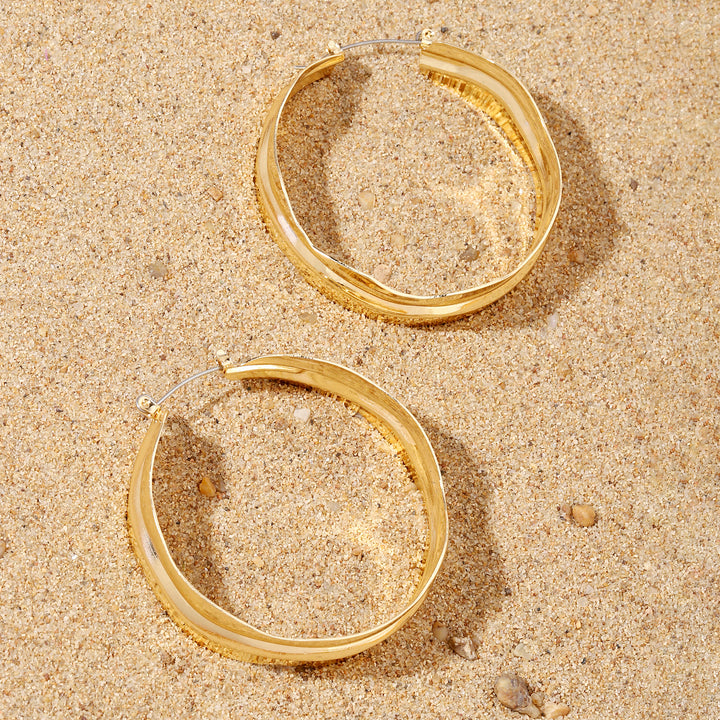 Craggy Big Gold Hoop Earring - Salty Accessories