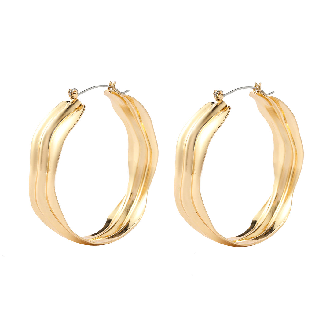 Craggy Big Gold Hoop Earring - Salty Accessories