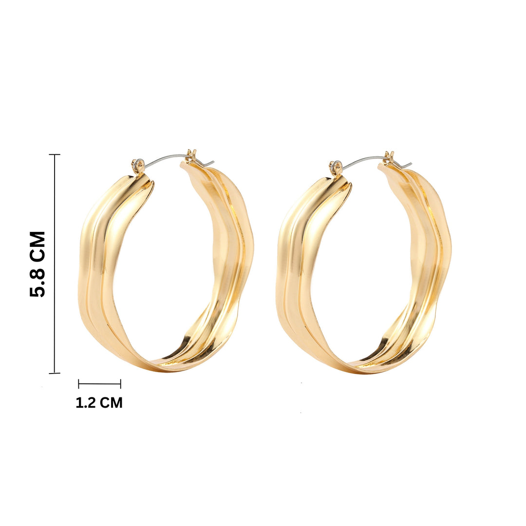 Craggy Big Gold Hoop Earring